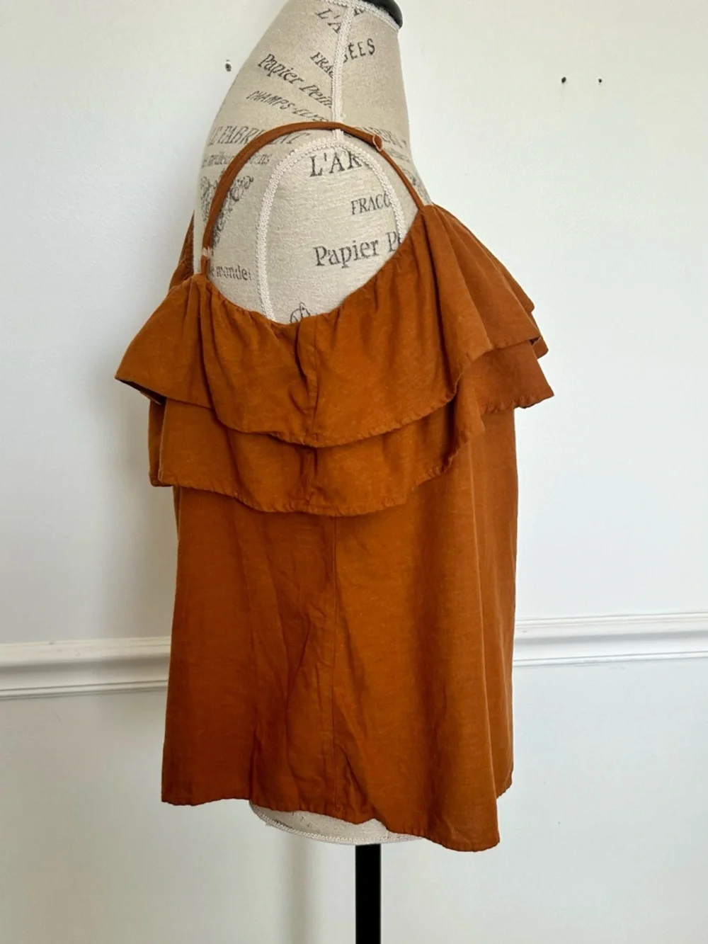 Old Navy One Shoulder Ruffle Top - Rust - Picture 2 of 4